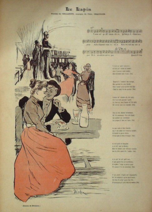 Le Lapin Paroles Cellarius Musique Chaudoir illustration Steinlen