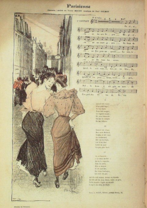 Parisienne Paroles Meusy Musique Delmet illustration Steinlen