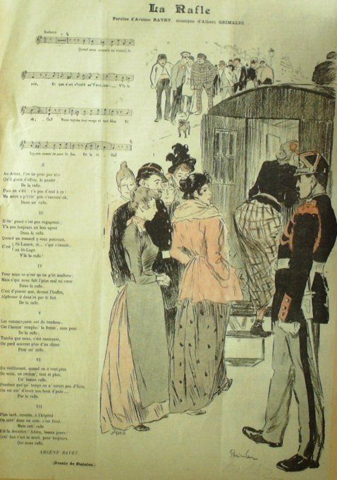 La Rafle Paroles Ravry Musique Grimaldi illustration Steinlen