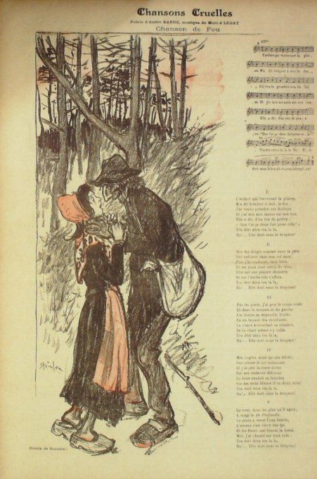 Chansons Cruelles Paroles Barde Musique Legay illustration Steinlen