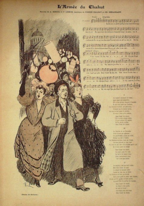 L'Armée du Chahut Paroles Siégel Musique Nalray illustration Steinlen