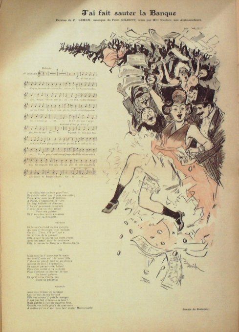 J'ai fait sauter la Banque Paroles Lémon Musique Gilbert illustration Steinlen