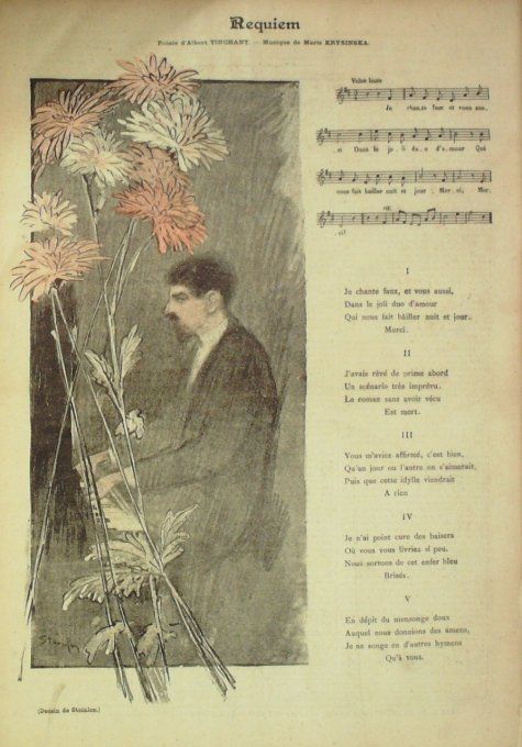Requiem Paroles Tin Musique Krysinska illustration Steinlen