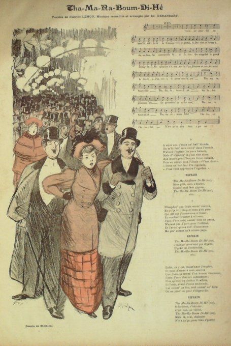 Cha-Ma-Ra-Boum-Di-Hé Paroles Lemon Musique Deransart illustration Steinlen