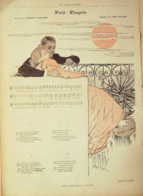Petit Chagrin Paroles Vaucaire Musique Delmet illustration Steinlen