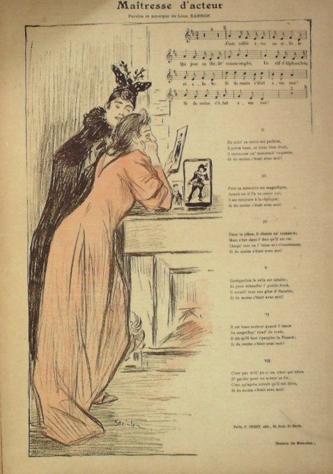 Maîtresse d'acteur Paroles Xanrof Musique Xanrof illustration Steinlen