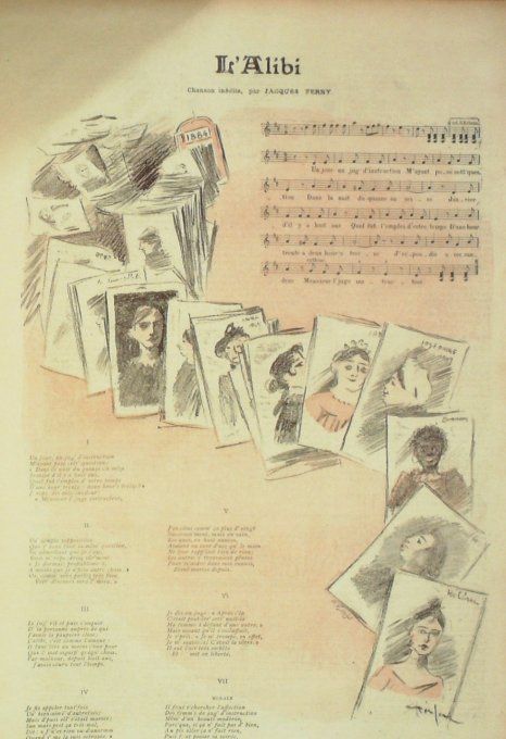 L'Alibi Paroles Ferny Musique Ferny illustration Steinlen
