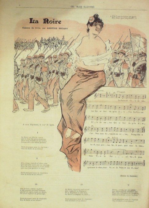 La Noire Paroles Bruant Musique Bruant illustration Steinlen