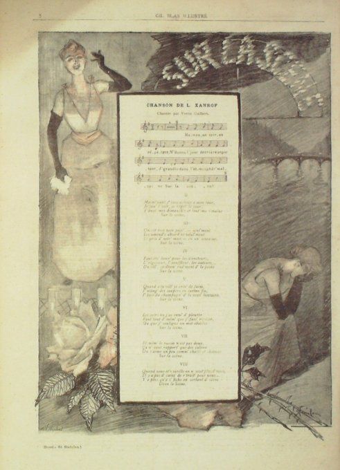 Sur la scène Paroles Xanrof Musique Xanrof illustration Steinlen