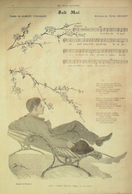 Joli Mai Paroles Tin Musique Delmet illustration Steinlen