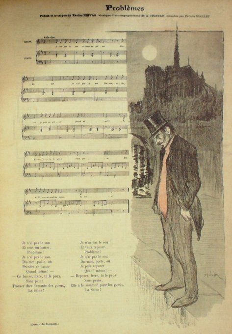 Problèmes Paroles Privas Musique Tristan illustration Steinlen