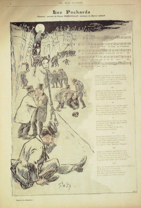 Les Pochards Paroles Trimouillat Musique Legay illustration Steinlen