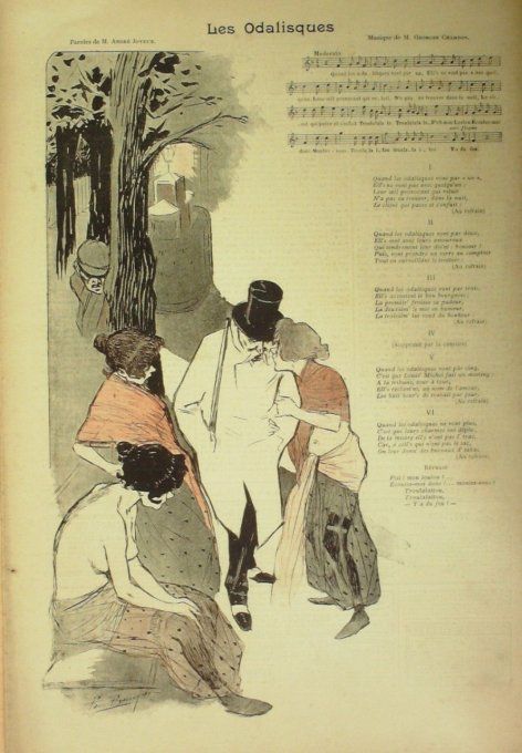 Les Odalisques Paroles Joyeux Musique Charton illustration Balluriau