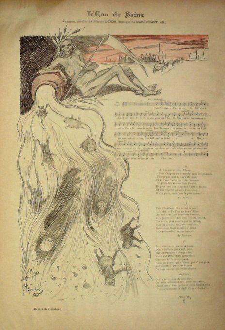 L'étau de Seine Paroles Lémon Musique agne illustration Steinlen