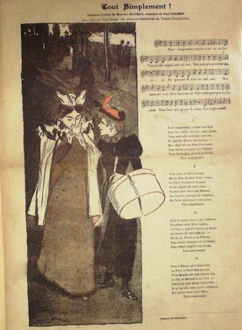Tout Simplement Paroles Boukay Musique Delmet illustration Steinlen