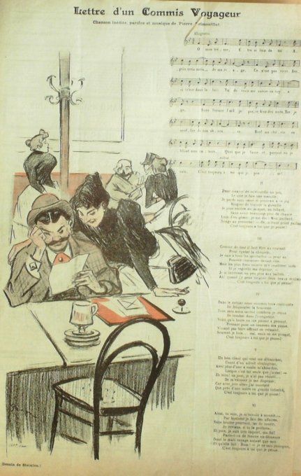 Lettre d'ub Commis Voyageur Paroles Trimouillat Musique Trimouillat illustration Steinlen