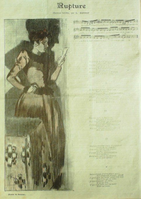 Rupture d'Automne Paroles Boukay Musique Delmet illustration Steinlen