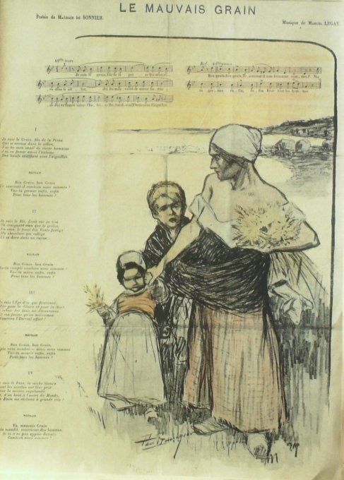 Le Mauvais grain Paroles Sonnier Musique Legay illustration Balluriau
