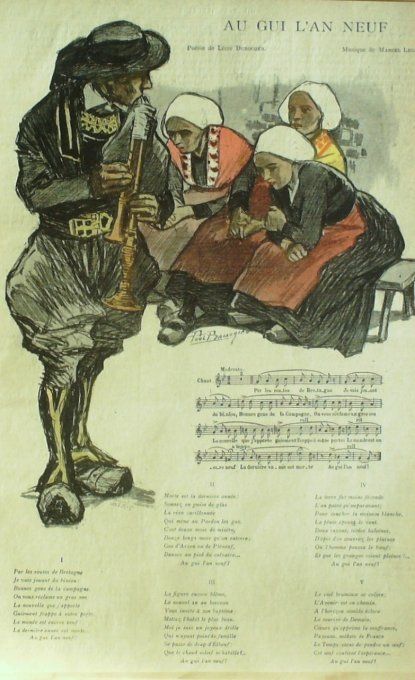 Au Gui l'an neuf Paroles Durocher Musique Legay illustration