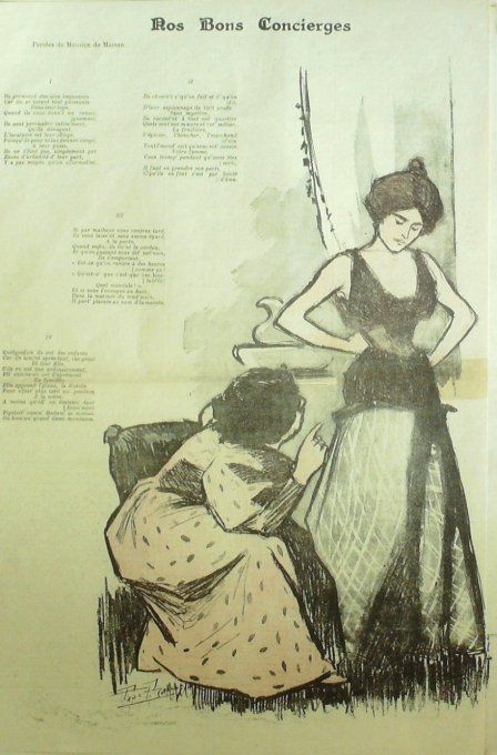 Nos bons Concierges Paroles De Marsan Musique De Marsan illustration Balluriau