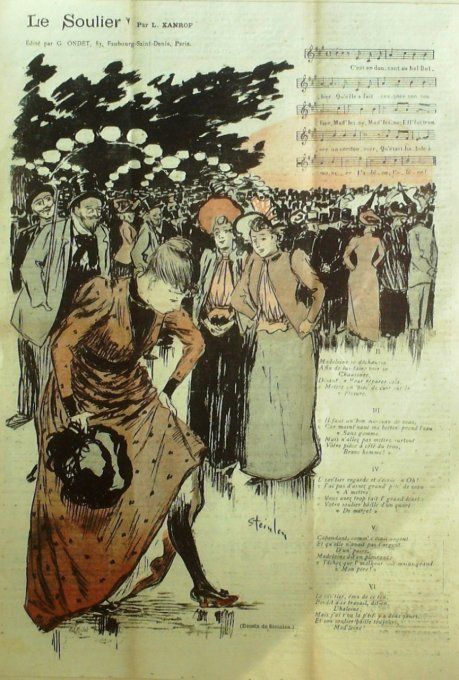 Le Soulier Paroles Xanrof Musique Xanrof illustration Steinlen