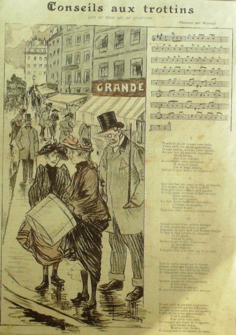 Conseils aux Trottins Paroles Montoya Musique Montoya illustration Steinlen