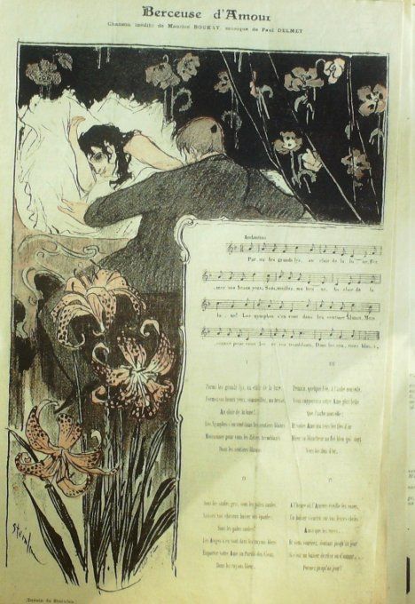 Berceuse d'Amour Paroles Boukay Musique Delmet illustration Steinlen