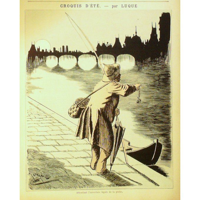 LUQUE Manuel-PECHEUR-1886-E13-(38x26cm)