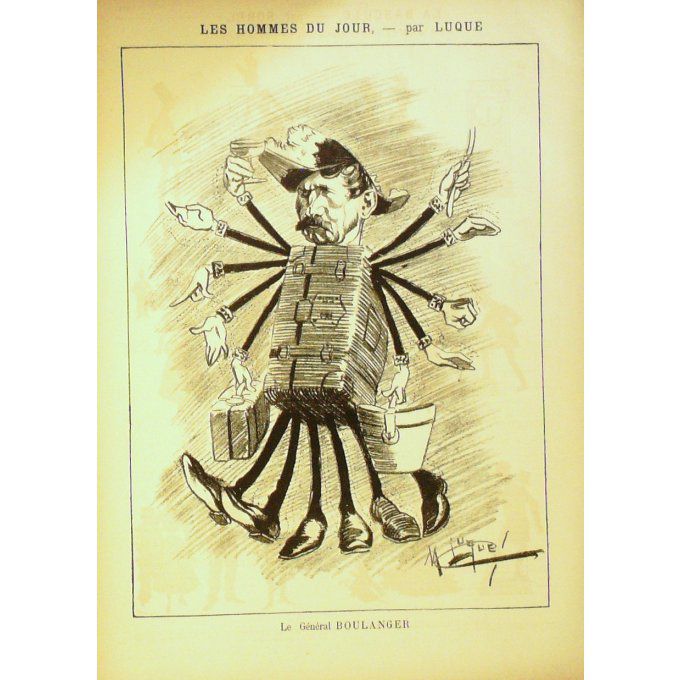 LUQUE Manuel-BOULANGER GENERAL-1884-E17-(38x26cm)