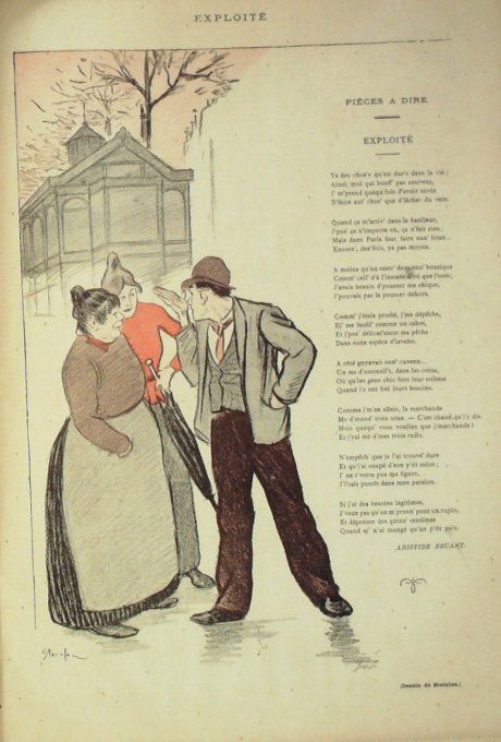 Bruant Aristide Exploité illustration Steinlen 1899