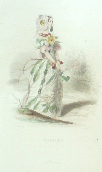 Grandville "Les fleurs animées" Eglantine 1847 