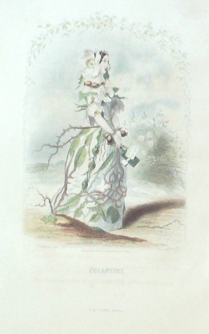 Grandville "Les fleurs animées" Eglantine 1847 