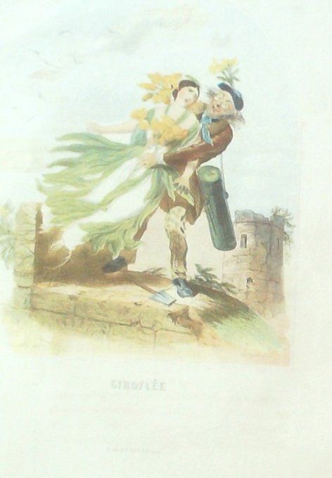 Grandville "Les fleurs animées" Giroflée 1847