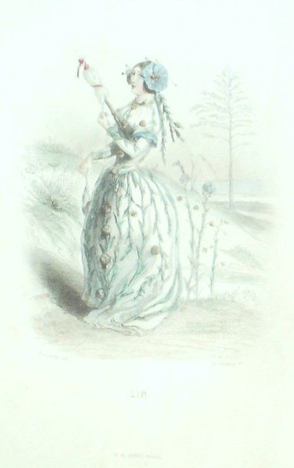 Grandville "Les fleurs animées" Lin 1847  