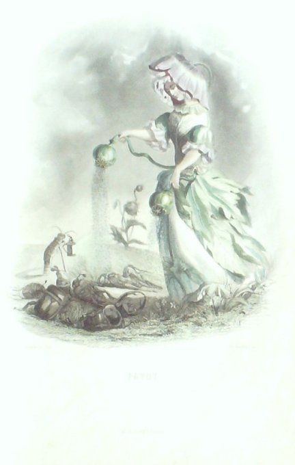 Grandville "Les Fleurs Animées" Pavot 1847 