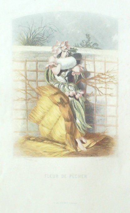 Grandville "Les Fleurs Animées" Pêcher 1847