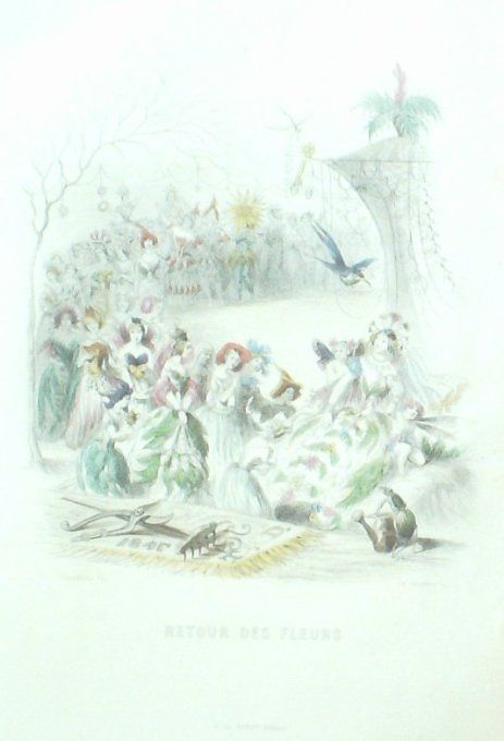 Grandville "Les Fleurs Animées" Retour Des Fleurs 1847