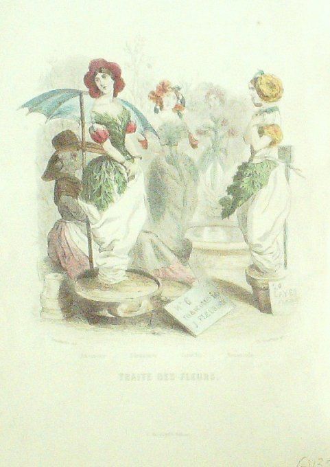 Grandville "Les Fleurs Animées" The Et Cafe 1847