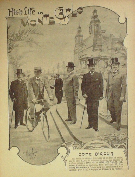 HIGH LIFE TAILOR (Publicité Habillement)-MONTE CARLO-1896