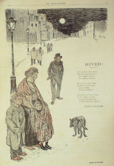 Ponchon Raoul Hiver illustration Steinlen 1894