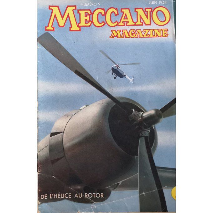 MECCANO MAGAZINE-HELICO-GORDINI-HUREL DUBOIS 32-AUTOMOTRICE-1954