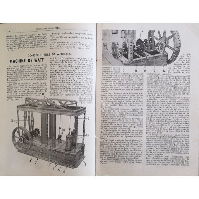 Meccano Magazine Vespa Char Romain/De Watt Meccano Simca 9 Aronde 1954