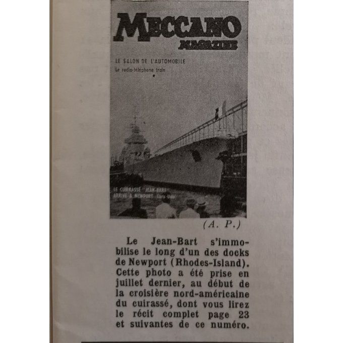 MECCANO MAGAZINE-BRISTOL-INDE-ARONDE-FREGATE-CAMION MIROITIER-1955