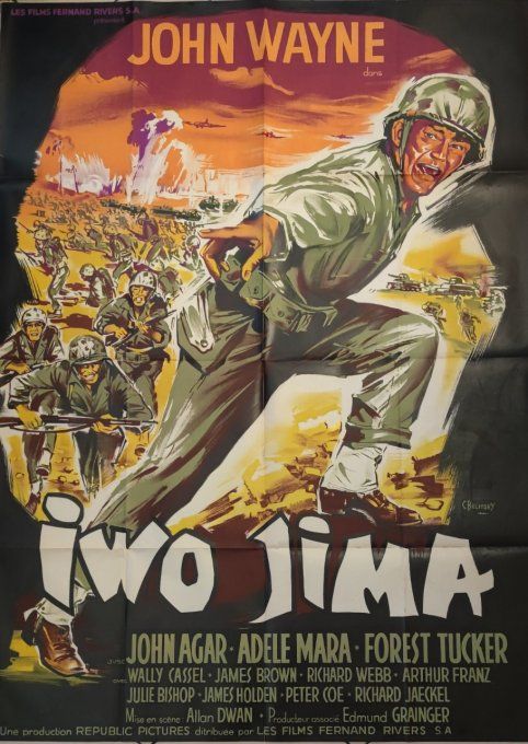 Iwo Jima Affiche de film 160x120 Edmund Grainger 1949
