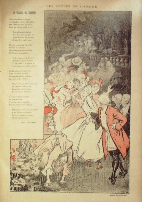 Verlaine Paul La chanson des ingénues illustration Balluriau Paul 1896