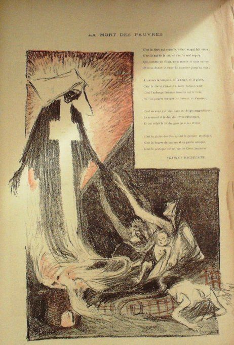 Baudelaire Charles La mort des pauvres illustration Steinlen 1896