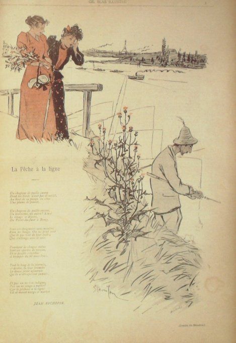 Richepin Jean La Pêche à la ligne illustration Steinlen 1894