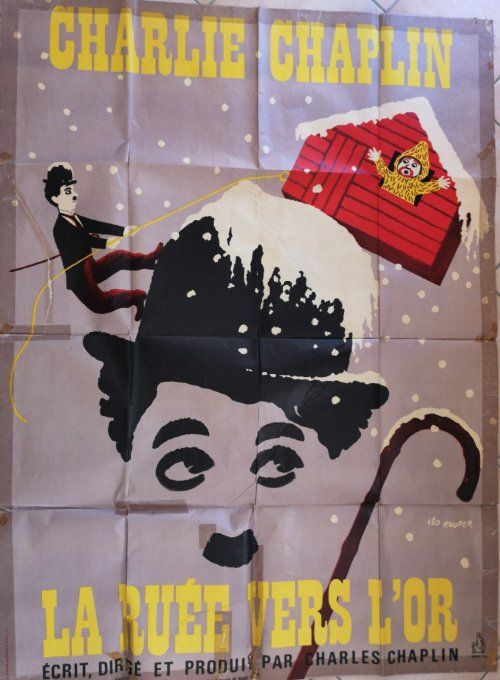 La Ruée vers l'Or Affiche de film 120x160 Charles Chaplin 1925