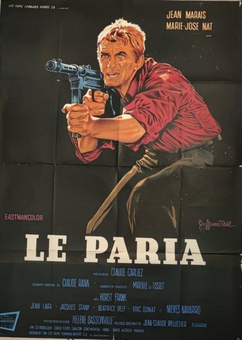 Le Paria Affiche de film 160x120 Claude Carliez 1969