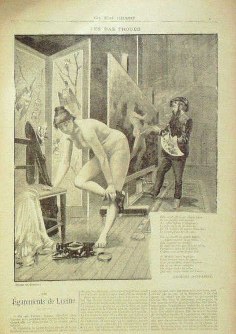 D'Esparbès Georges Les Bas troués illustration Gamber 1894